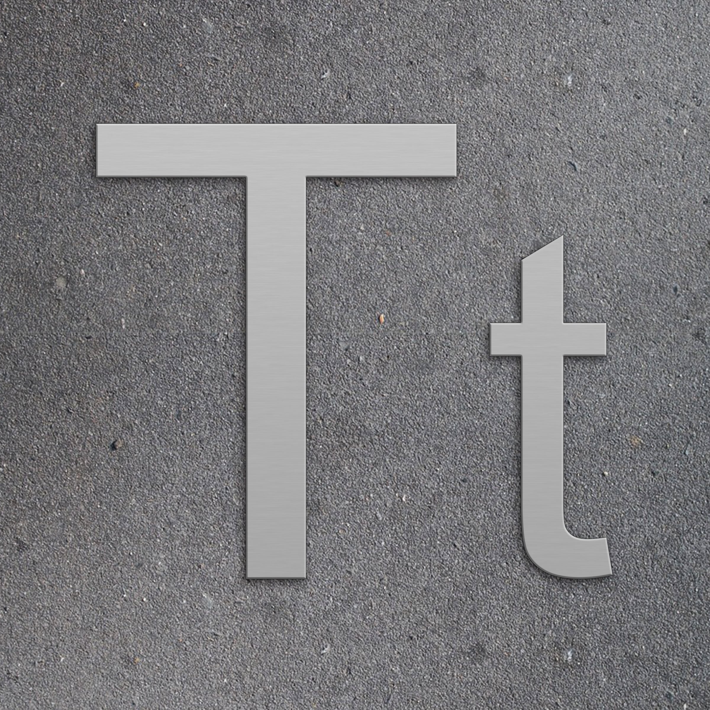 Fasadbokstav T i Aluminium