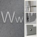 Fasadbokstav W i Aluminium med skruvhål