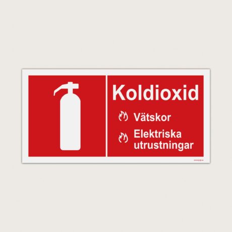 Brandskylt brandsläckare koldioxid