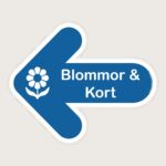 Golvpil blå Blommor och kort vänster