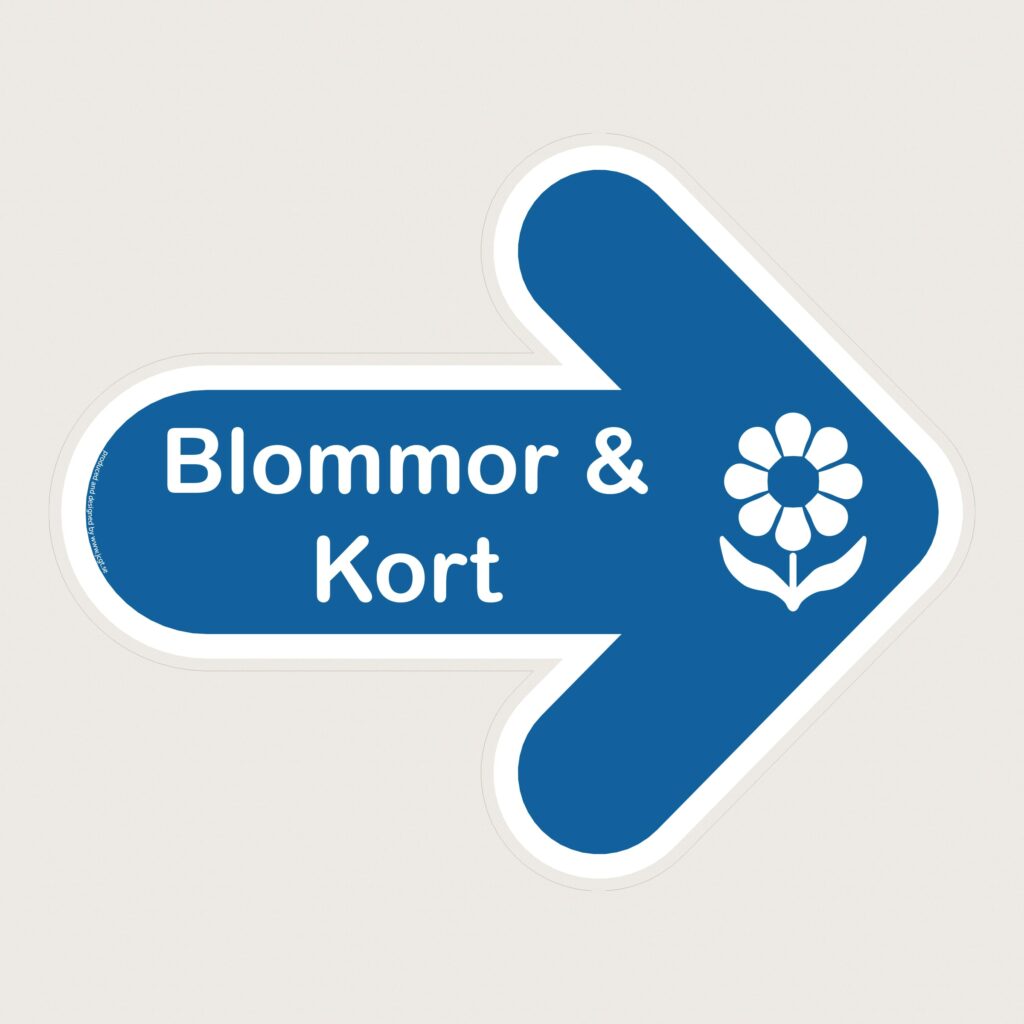 Golvpil blå Blommor höger