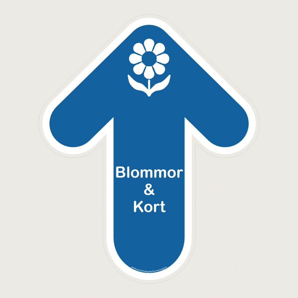 Golvpil blå Blommor och kort verikal