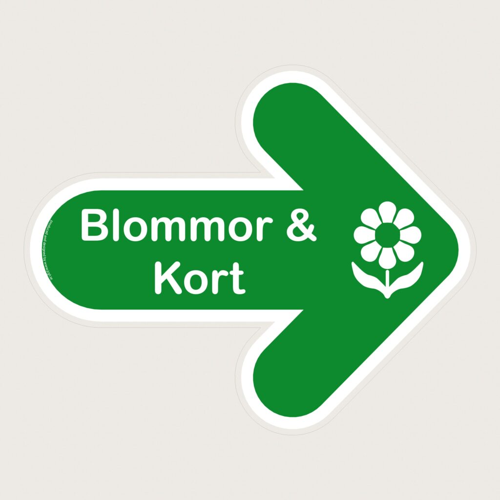 Golvpil grön Blommor kort höger