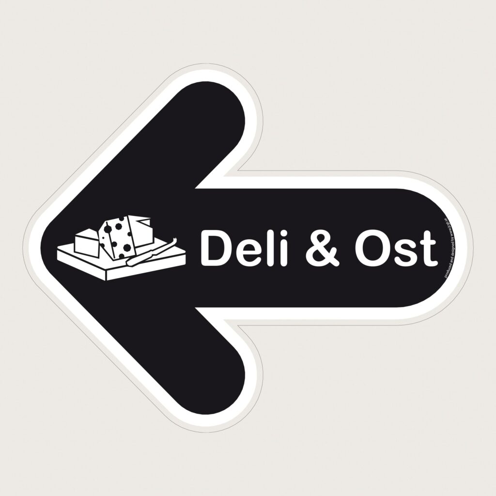 Golvpil svart Deli & Ost vänster