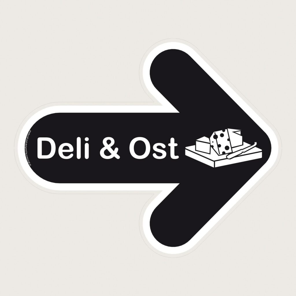 Golvpil svart Deli & Ost höger