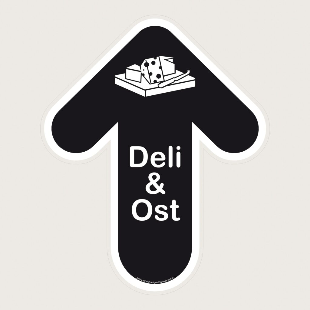 Golvpil svart Deli & Ost uppåt