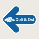 Golvpil blå Deli & Ost vänster