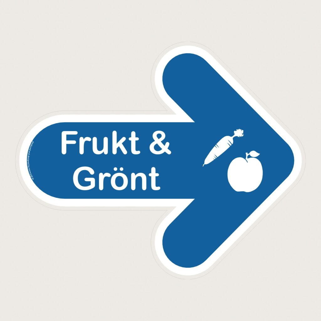 Golvpil blå Frukt & Grönt höger