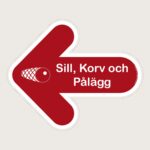 Golvpil röd Sill korv pålägg vänster