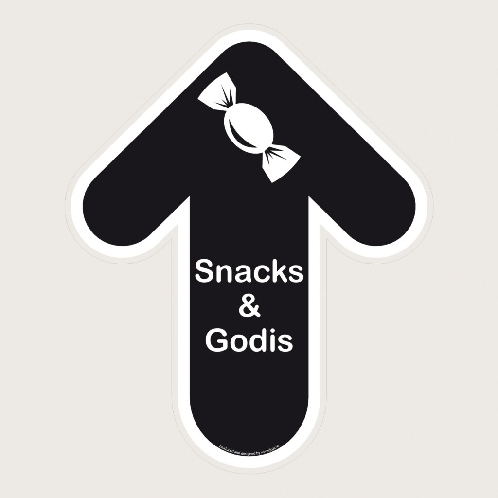 Golpil verikal Snacks & Godis svart