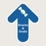 Golvpil blå Snacks och godis uppåt