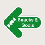 Golvpil grön Snacks och godis vänster