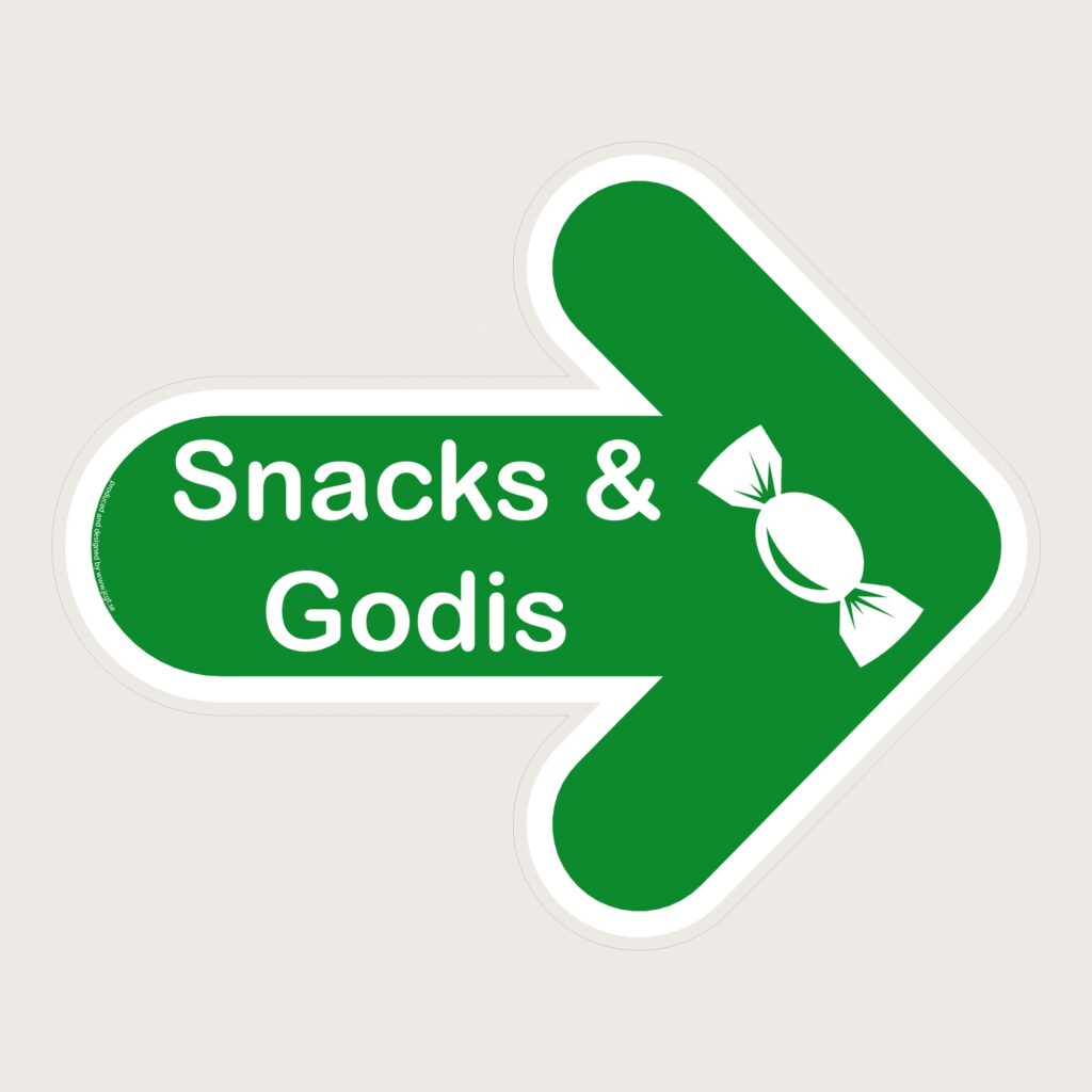 Golvpil höger Snacks och godis höger