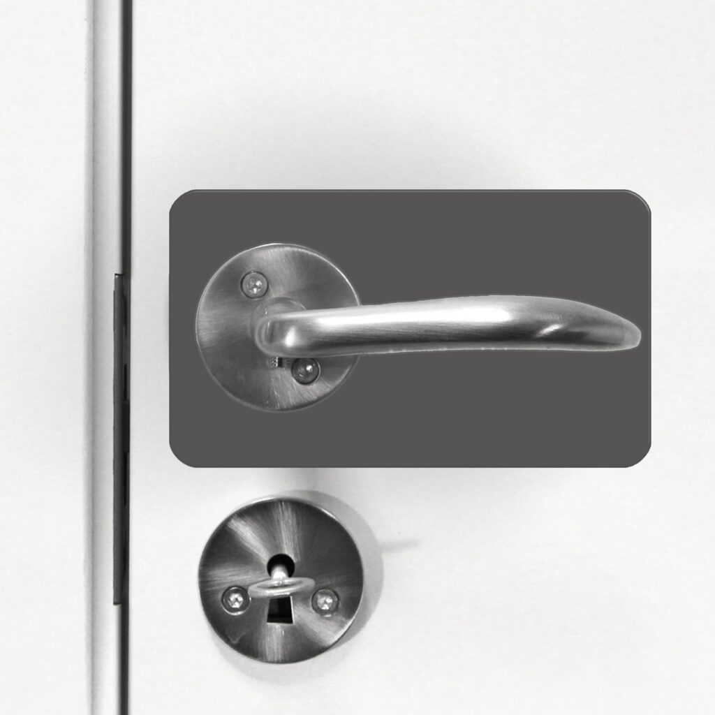 Kontrastmarkering för dörrhandtag grå