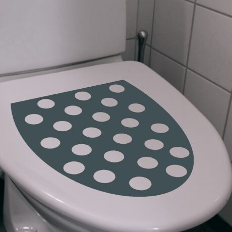 Kontrastmarkering för toalettlock grå med cirklar