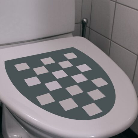 Kontrastmarkering Toalettsits grå med kvadrater