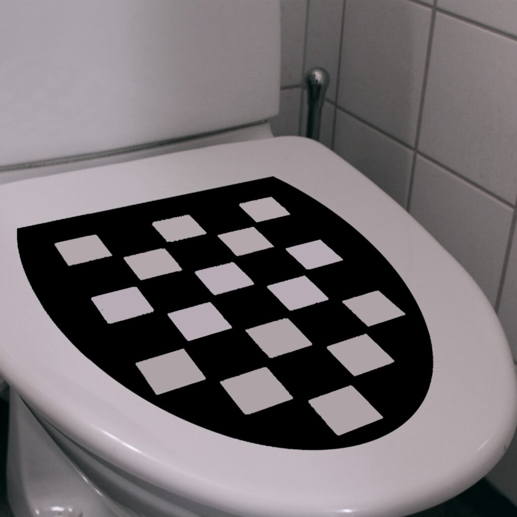 Kontrastmarkering toalettlock svart med kvadrater