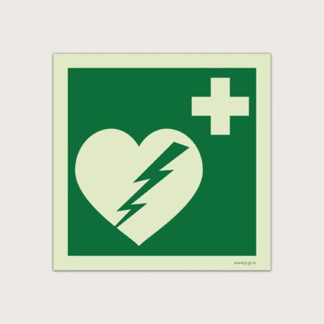 Nödskylt Första hjälpen Defibrillator