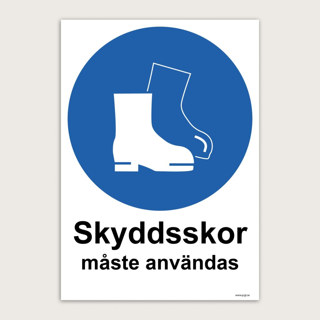 Påbudsskylt Skyddsskor