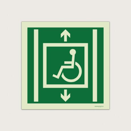 Utrymningsskylt Hiss för funktionshindrade