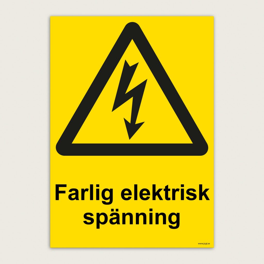 Varningsskylt Farlig elektrisk spänning