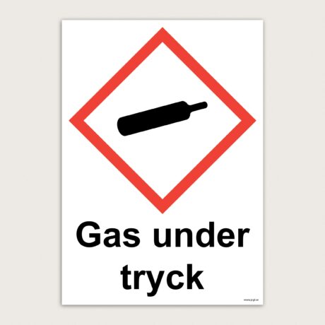Varningsskylt Gas under tryck