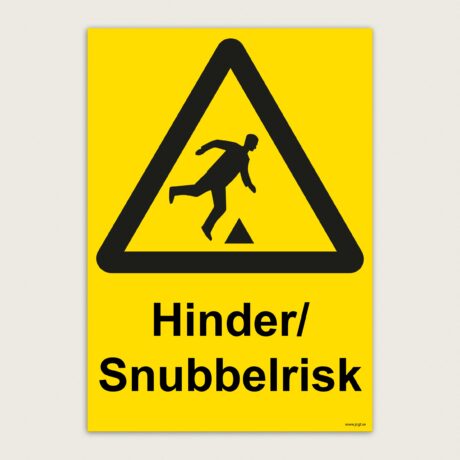 Varningsskylt Hinder / Snubbelrisk