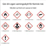 Faropiktogram för varningsskylt Kemisk risk