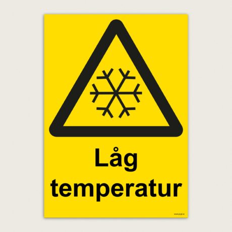 Varningsskylt Låg temperatur