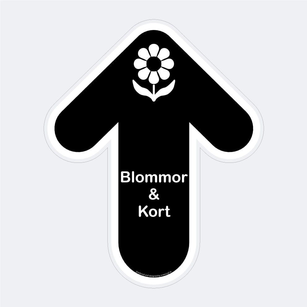 Golvpil svart Blommor och kort verikal