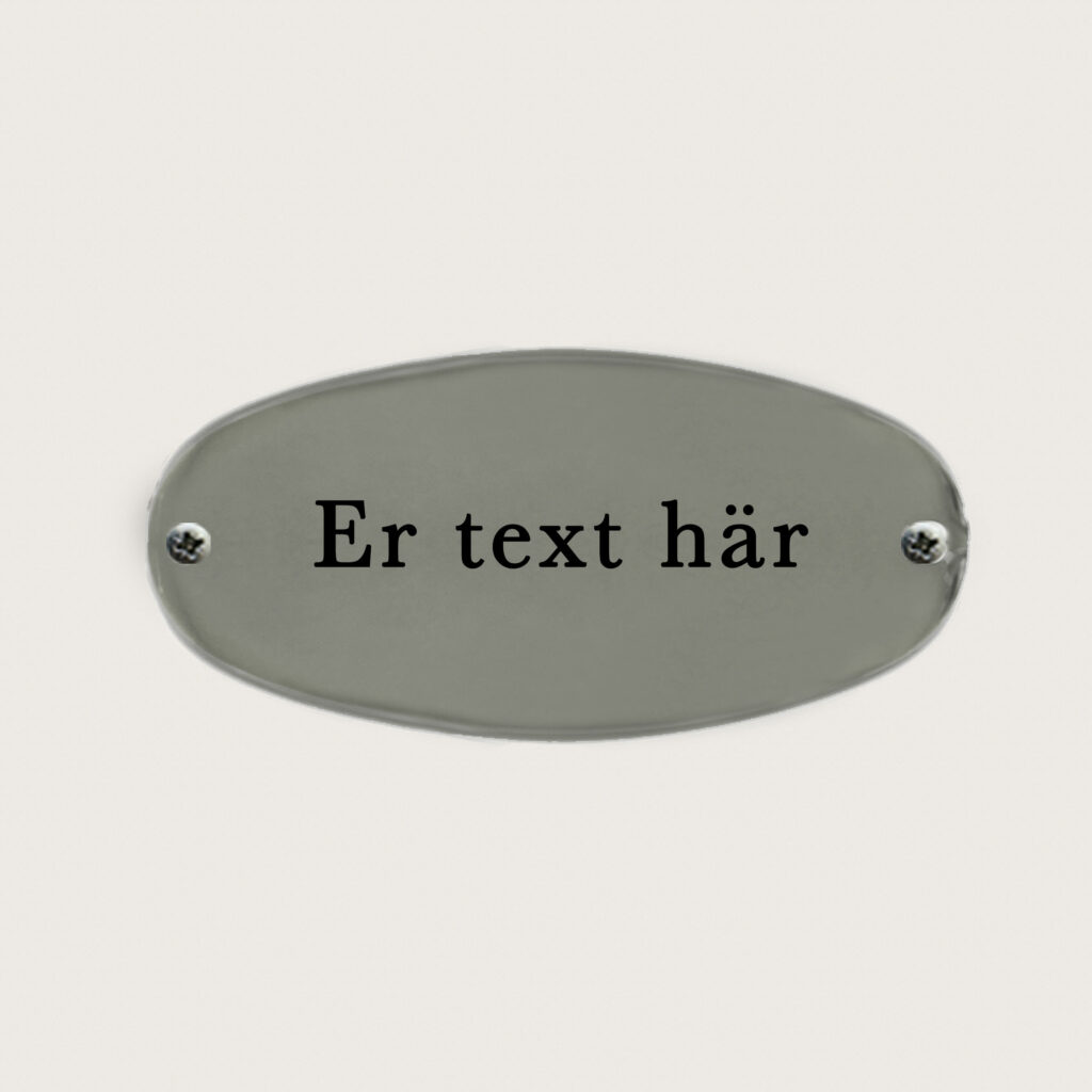 Dörrskylt Ovale kromad mässing