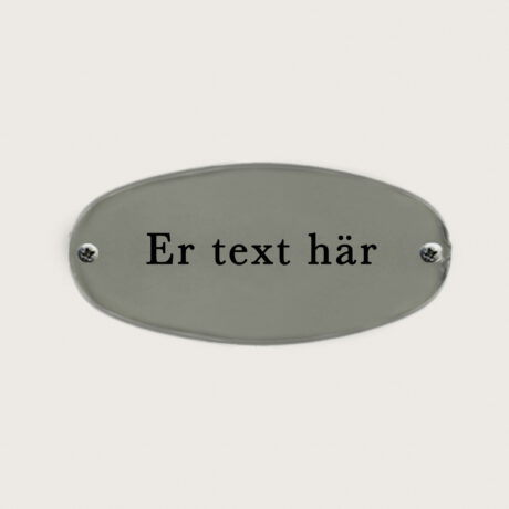 Dörrskylt Ovale kromad mässing