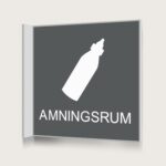 Flaggskylt Amningsrum Charcoal 150 x 150 mm