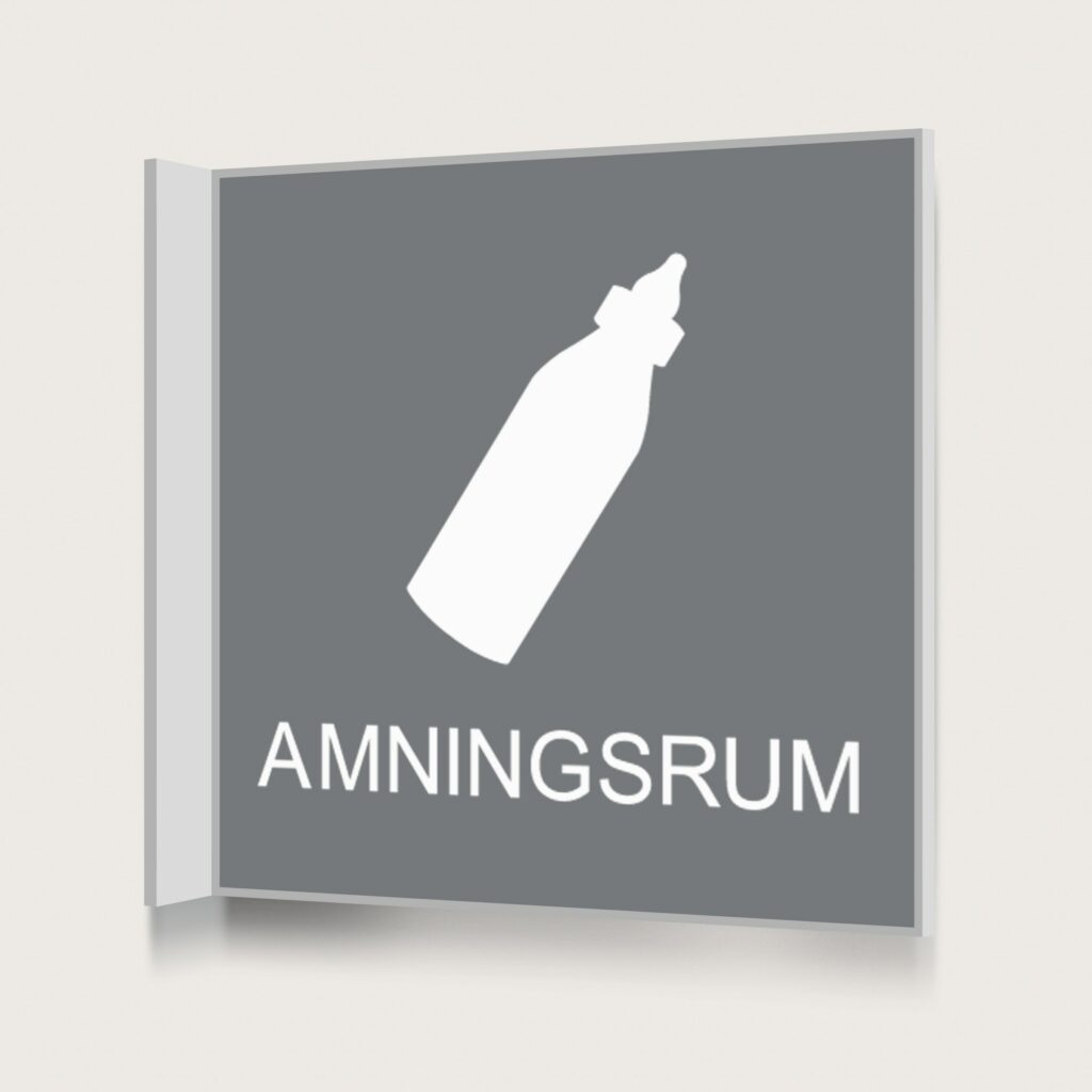 Flaggskylt Amningsrum Grå 150 x 150 mm
