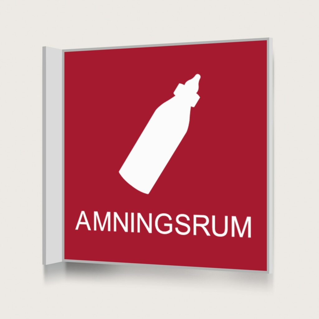 Flaggskylt Amningsrum Röd 150 x 150 mm