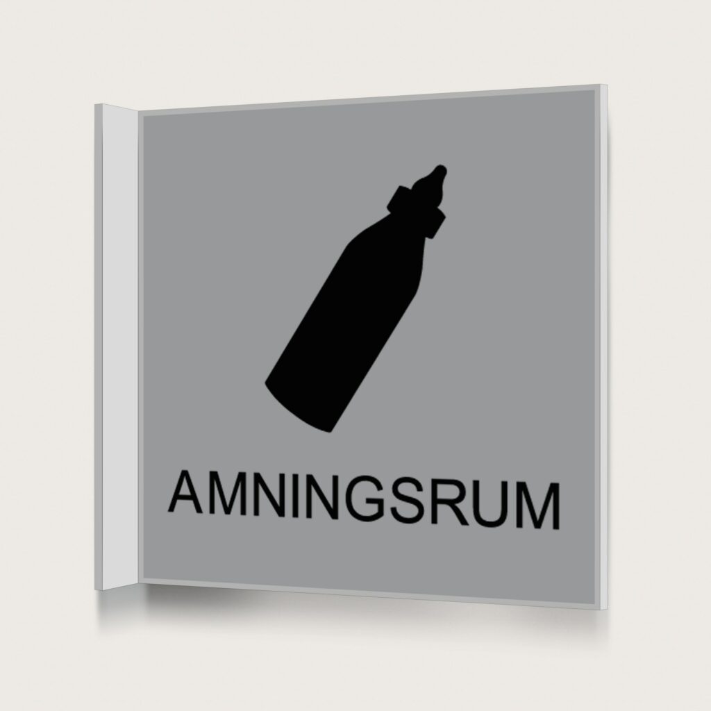 Flaggskylt Amningsrum Silver 150 x 150 mm