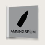 Flaggskylt Amningsrum Silver 150 x 150 mm