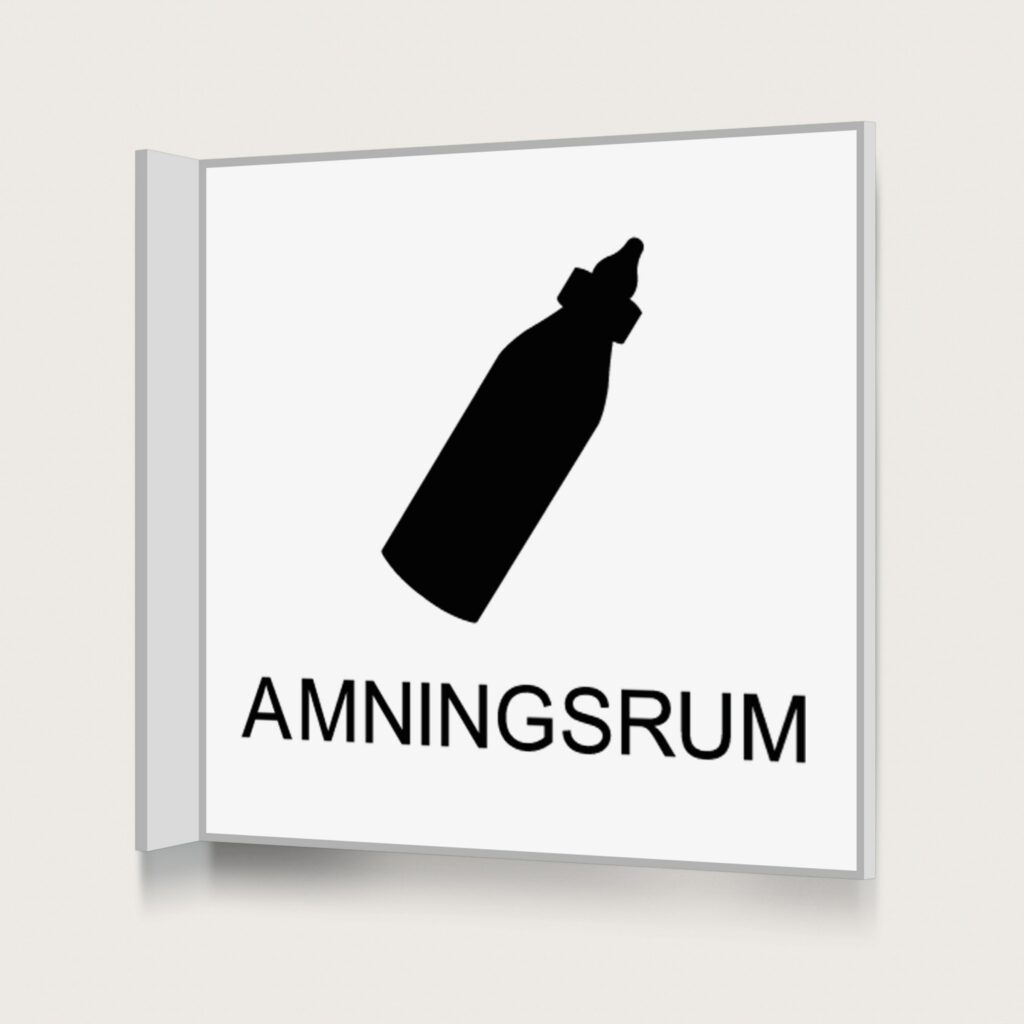 Flaggskylt Amningsrum Vit 150 x 150 mm