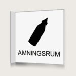 Flaggskylt Amningsrum Vit 150 x 150 mm