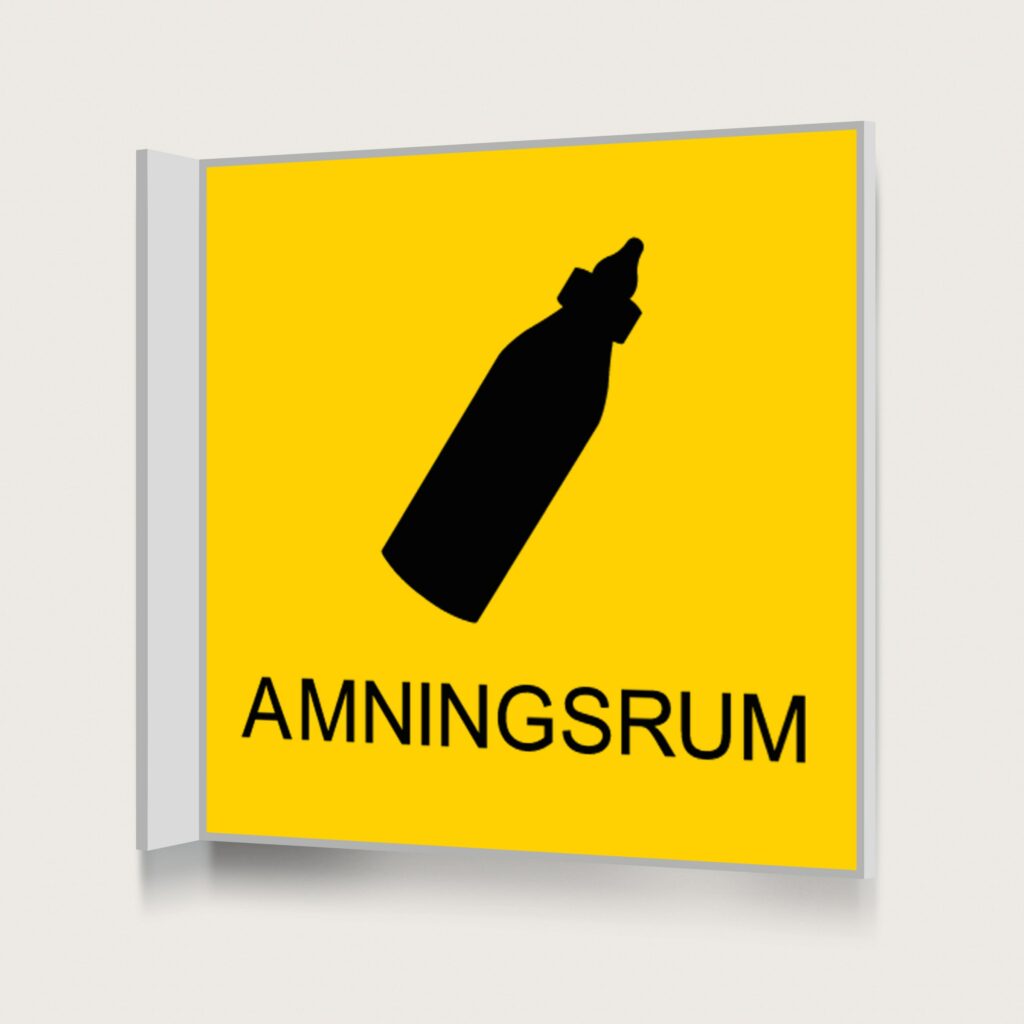 Flaggskylt Amningsrum Gul 150 x 150 mm