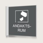 Flaggskylt Andaktsrum Charcoal 150 x 150 mm