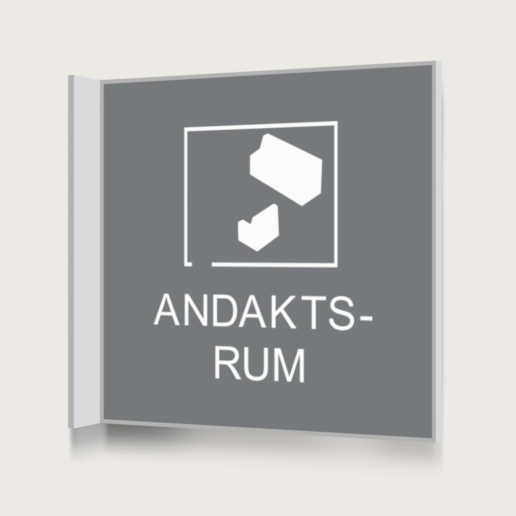 Flaggskylt Andaktsrum Grå 150 x 150 mm