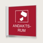 Flaggskylt Andaktsrum Röd 150 x 150 mm