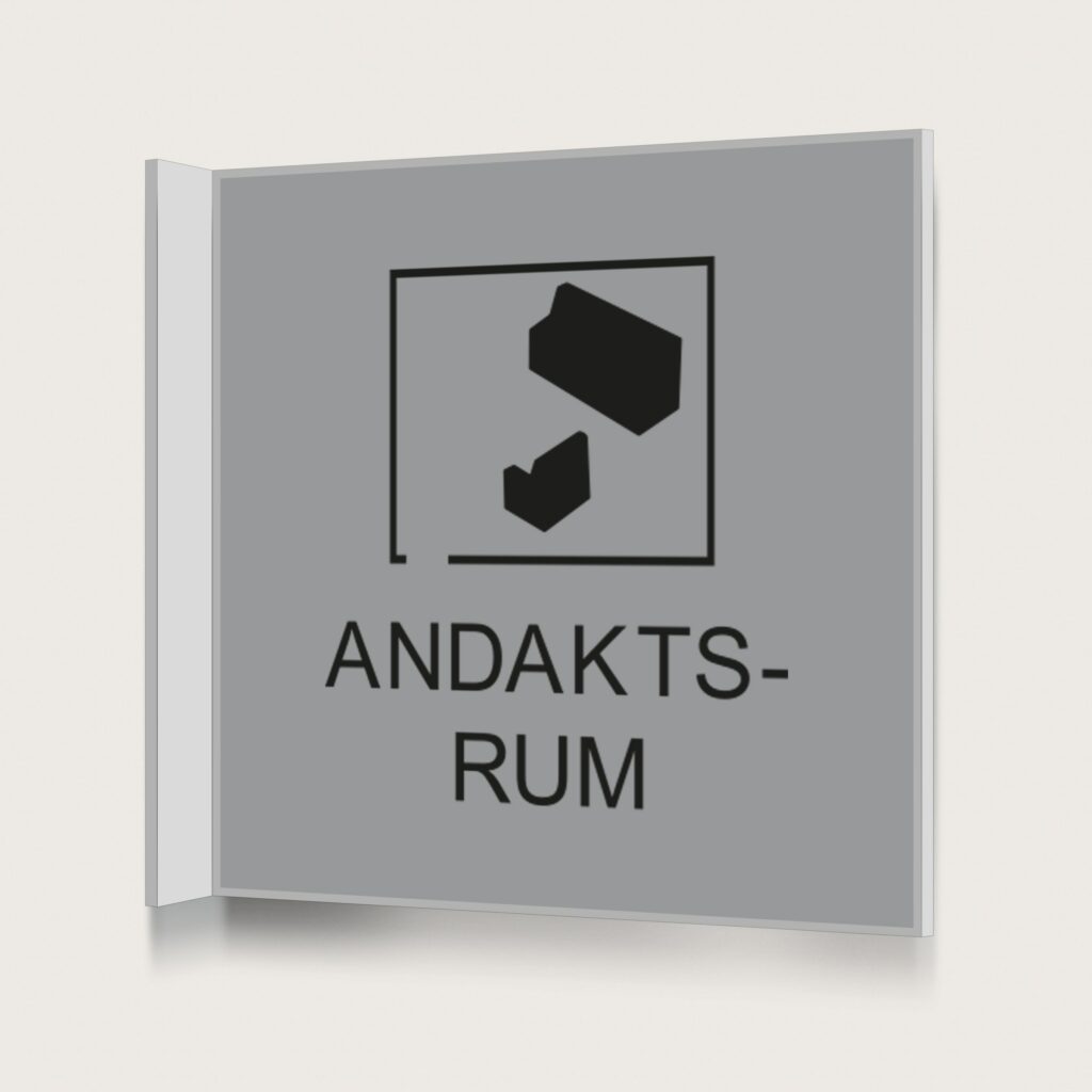 Flaggskylt Andaktsrum Silver 150 x 150 mm