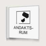 Flaggskylt Andaktsrum Vit 150 x 150 mm