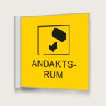 Flaggskylt Andaktsrum Gul 150 x 150 mm
