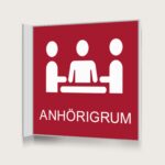Flaggskylt Anhörigrum Röd 150 x 150 mm
