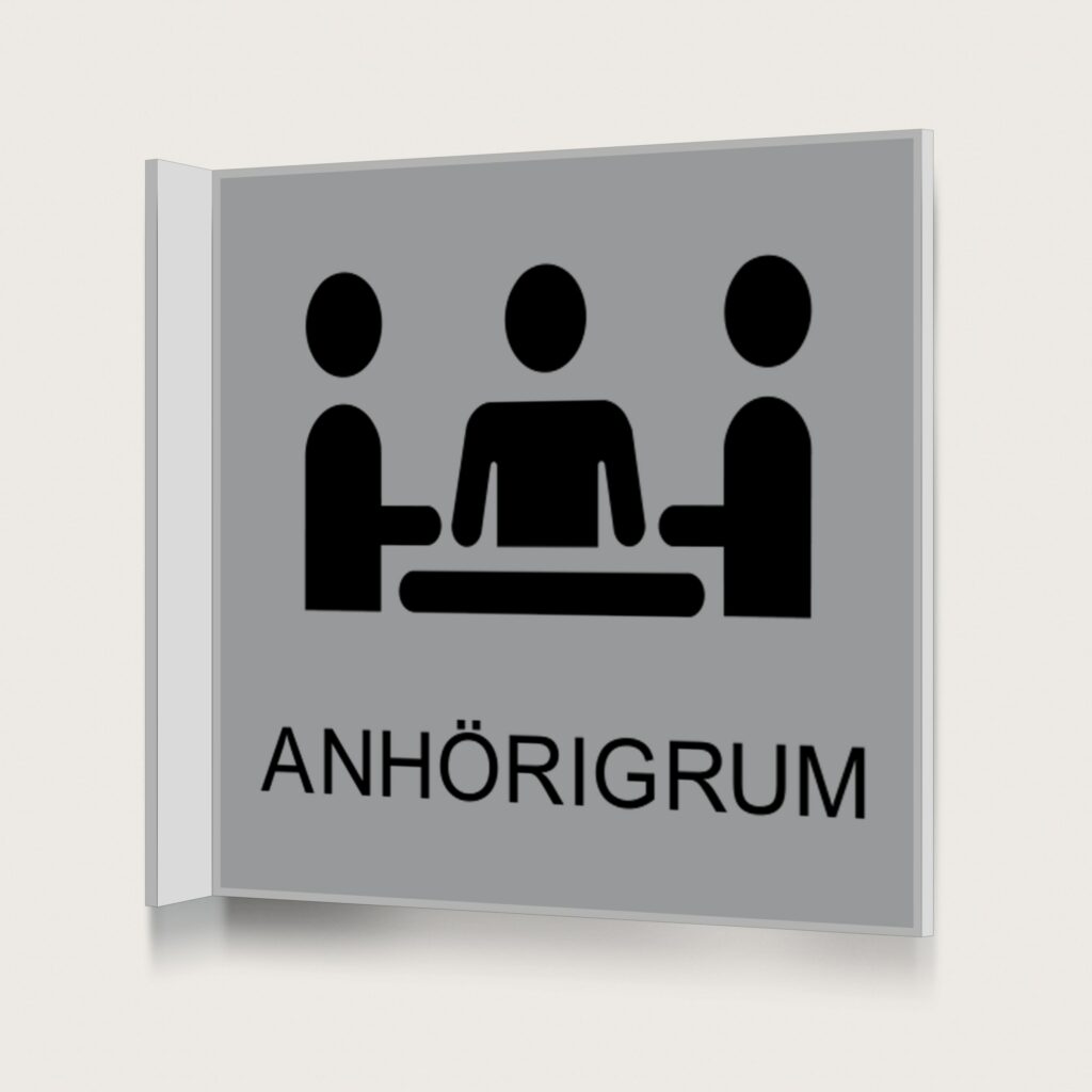 Flaggskylt Anhörigrum Silver 150 x 150 mm