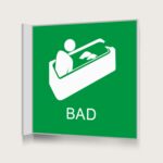 Flaggskylt Bad Grön 150 x 150 mm