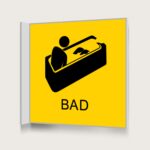 Flaggskylt Bad Gul 150 x 150 mm